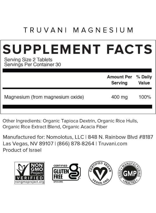 Truvani Magnesium 400mg Oxide Tablets - Image 2